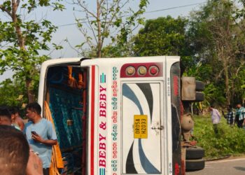 ଖେଡାପଡା ଗାଁ ନିକଟରେ ଭୟାବହ ବସ୍ ଦୁର୍ଘଟଣା